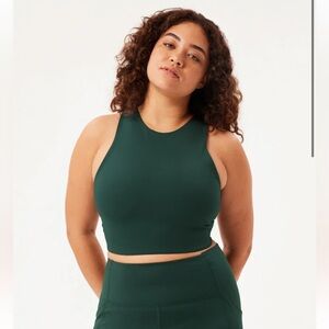 Girlfriend Dylan Tank Bra in Moss